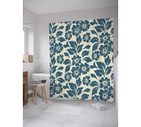 Штора (занавеска) для ванной JoyArty "Силуэты цветов" из сатена, 180х200 см с крючками, sc_31947