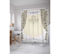 Штора (занавеска) для ванной JoyArty "Элегантный занавес" из сатена, 180х200 см с крючками, sc_3372