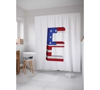 Штора (занавеска) для ванной JoyArty "Американская e" из сатена, 180х200 см с крючками, sc_4531e