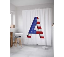 Штора (занавеска) для ванной JoyArty "Американская a" из сатена, 180х200 см с крючками, sc_4531a