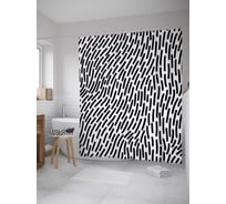 Штора (занавеска) для ванной JoyArty "Геометрическая иллюзия" из сатена, 180х200 см с крючками, sc_31999