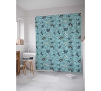 Штора (занавеска) для ванной JoyArty "Морской дракон" из сатена, 180х200 см с крючками, sc_37603
