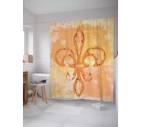 Штора (занавеска) для ванной JoyArty "Песочный орнамент и вензеля" из сатена, 180х200 см с крючками, sc_5128