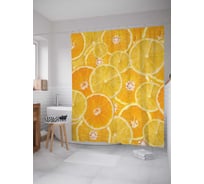 Штора (занавеска) для ванной JoyArty "Цитрусы" из сатена, 180х200 см sc_378803