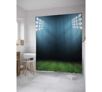 Штора (занавеска) для ванной JoyArty "Освещение стадиона" из сатена, 180х200 см с крючками, sc_32080