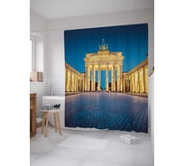 Штора (занавеска) для ванной JoyArty "Бранденбургские ворота" из сатена, 180х200 см с крючками, sc_37484