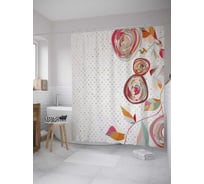 Штора (занавеска) для ванной JoyArty "Иллюстрация роз" из сатена, 180х200 см с крючками, sc_32501