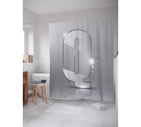 Штора (занавеска) для ванной JoyArty "Сверкающая q" из сатена, 180х200 см с крючками, sc_4522Q