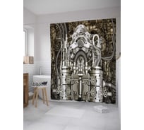 Штора (занавеска) для ванной JoyArty "Произведения Ганс Рудольф Гигера" из сатена, 180х200 см с крючками, sc_32138