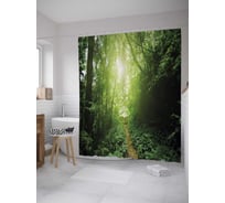 Штора (занавеска) для ванной JoyArty "Выход из леса" из сатена, 180х200 см с крючками, sc_32171