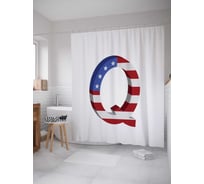 Штора (занавеска) для ванной JoyArty "Американская q" из сатена, 180х200 см с крючками, sc_4531Q