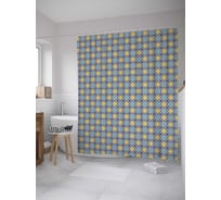 Штора (занавеска) для ванной JoyArty "Узорные многоугольные фигуры" из сатена, 180х200 см с крючками, sc_31803
