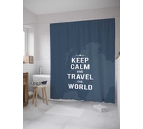 Штора (занавеска) для ванной JoyArty "Путешествуй" из сатена, 180х200 см sc_378482