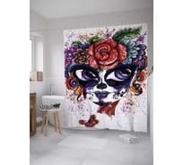 Штора (занавеска) для ванной JoyArty "Готический портрет" из сатена, 180х200 см с крючками, sc_35922