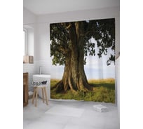 Штора (занавеска) для ванной JoyArty "Старое дерево" из сатена, 180х200 см с крючками, sc_32950