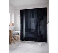 Штора (занавеска) для ванной JoyArty "Призрак на лестнице" из сатена, 180х200 см с крючками, sc_36695