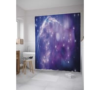 Штора (занавеска) для ванной JoyArty "Космическая туманность" из сатена, 180х200 см с крючками, sc_35271