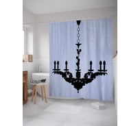 Штора (занавеска) для ванной JoyArty "Темная люстра" из сатена, 180х200 см с крючками, sc_3899