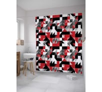 Штора (занавеска) для ванной JoyArty "Одинокие цветы" из сатена, 180х200 см с крючками, sc_33458