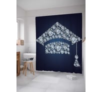 Штора (занавеска) для ванной JoyArty "Бриллиантовый выпуск" из сатена, 180х200 см с крючками, sc_4511