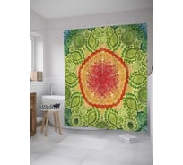 Штора (занавеска) для ванной JoyArty "Огненный цветок" из сатена, 180х200 см с крючками, sc_33875