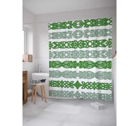 Штора (занавеска) для ванной JoyArty "Саксонские узоры" из сатена, 180х200 см с крючками, sc_35568