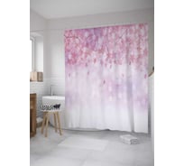 Штора (занавеска) для ванной JoyArty "Полное цветение" из сатена, 180х200 см с крючками, sc_35539