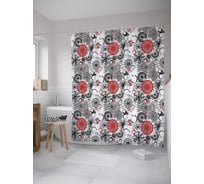 Штора (занавеска) для ванной JoyArty "Цветок пентаса" из сатена, 180х200 см с крючками, sc_33459