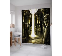 Штора (занавеска) для ванной JoyArty "Колдовские сборы" из сатена, 180х200 см с крючками, sc_32902