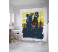 Штора (занавеска) для ванной JoyArty "Дикий рев" из сатена, 180х200 см с крючками, sc_35723