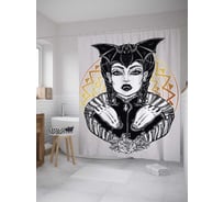 Штора (занавеска) для ванной JoyArty "Королева ночи" из сатена, 180х200 см с крючками, sc_35689