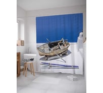 Штора (занавеска) для ванной JoyArty "Морской бот" из сатена, 180х200 см с крючками, sc_4143
