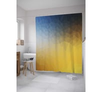 Штора (занавеска) для ванной JoyArty "Ломаный градиент" из сатена, 180х200 см с крючками, sc_34739