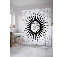 Штора (занавеска) для ванной JoyArty "Астрономическое единение" из сатена, 180х200 см с крючками, sc_35686