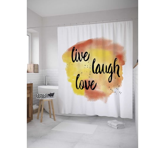 Штора (занавеска) для ванной JoyArty "Акварельное настроение" из сатена, 180х200 см с крючками, sc_35813 1