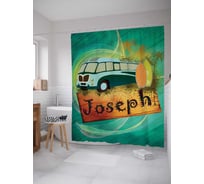 Штора (занавеска) для ванной JoyArty "Путешествие Джозефа" из сатена, 180х200 см с крючками, sc_3970