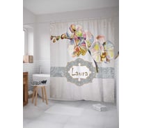 Штора (занавеска) для ванной JoyArty "Валентинка Лаура" из сатена, 180х200 см с крючками, sc_4458