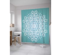 Штора (занавеска) для ванной JoyArty "Одинокая снежинка" из сатена, 180х200 см с крючками, sc_33064