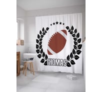 Штора (занавеска) для ванной JoyArty "Американский футбол Томас" из сатена, 180х200 см с крючками, sc_5062