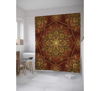 Штора (занавеска) для ванной JoyArty "Узор персидского ковра" из сатена, 180х200 см с крючками, sc_35573