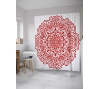 Штора (занавеска) для ванной JoyArty "Витиеватость ажура" из сатена, 180х200 см с крючками, sc_36109