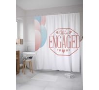 Штора (занавеска) для ванной JoyArty "Мы помолвлены" из сатена, 180х200 см с крючками, sc_34528