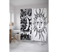 Штора (занавеска) для ванной JoyArty "Карточки астрологии" из сатена, 180х200 см с крючками, sc_35675