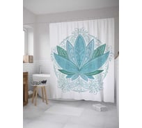 Штора (занавеска) для ванной JoyArty "Чистота медитации" из сатена, 180х200 см с крючками, sc_35463