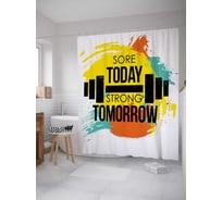 Штора (занавеска) для ванной JoyArty из сатена, 180х200 см с крючками, sc_36997