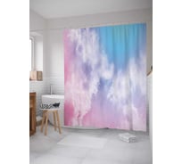 Штора (занавеска) для ванной JoyArty "Небо в закат" из сатена, 180х200 см с крючками, sc_38082