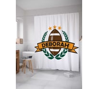 Штора (занавеска) для ванной JoyArty "Американский футбол Дебора" из сатена, 180х200 см с крючками, sc_5067