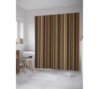 Штора (занавеска) для ванной JoyArty "Полосатая вертикаль" из сатена, 180х200 см с крючками, sc_36617