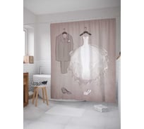 Штора (занавеска) для ванной JoyArty "На бал" из сатена, 180х200 см с крючками, sc_5942