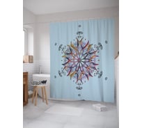 Штора (занавеска) для ванной JoyArty "Мандала-снежинка" из сатена, 180х200 см с крючками, sc_58800